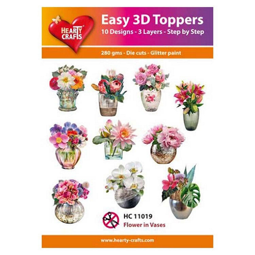 Hearty Crafts Easy 3D Toppers Flower in Vases Image