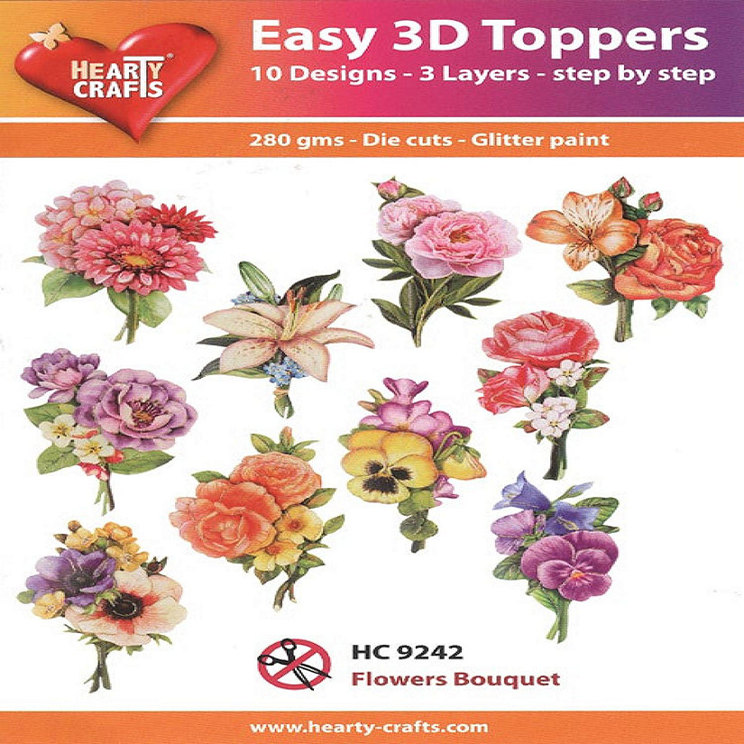 Hearty Crafts Easy 3D Toppers Flowers Bouquet Image