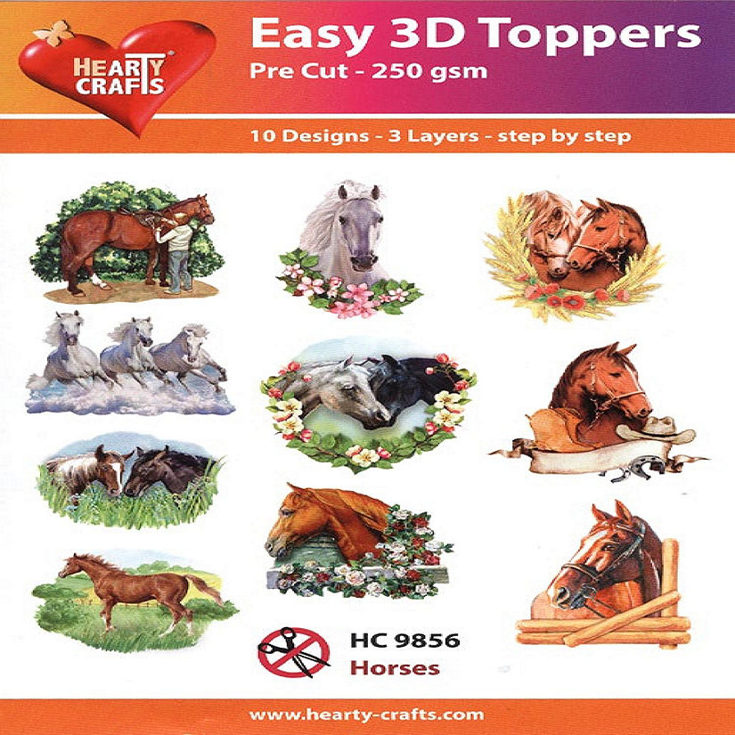 Hearty Crafts Easy 3D Toppers Horses Image
