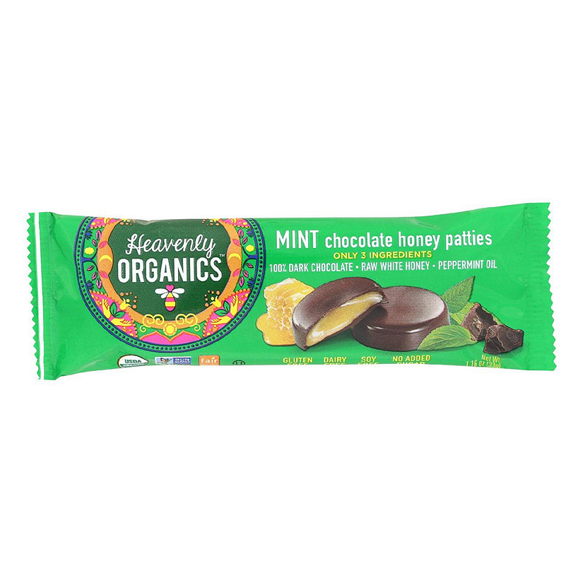 Heavenly Organics Honey Patties - Chocolate Mint - 1.2 oz - Case of 16 Image