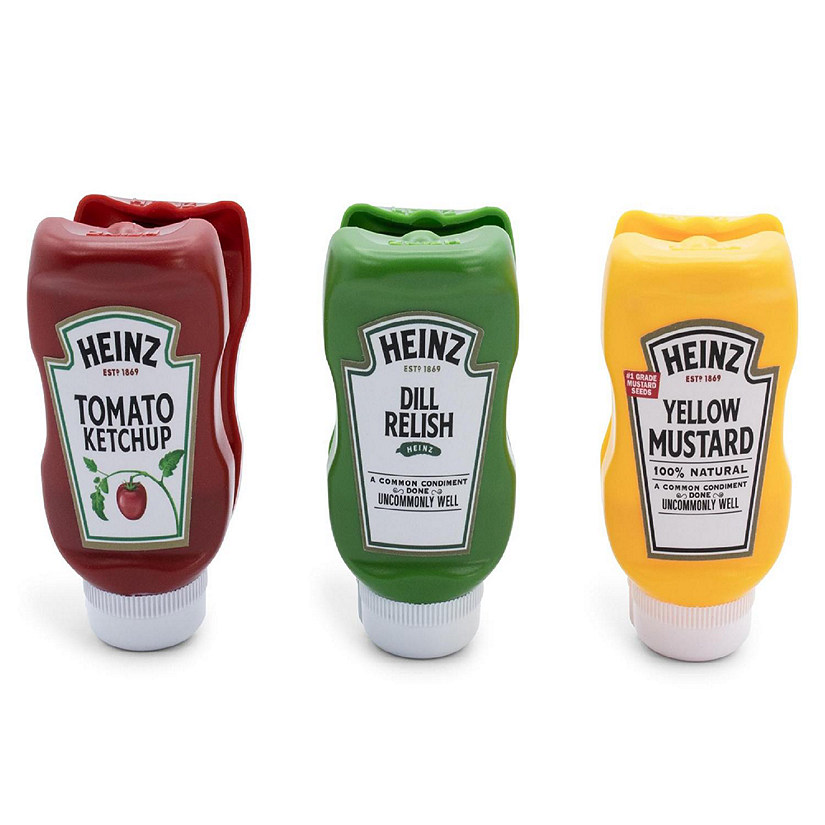 Heinz Bottle Chip Clips Picnic Pack  Set of 3  Ketchup, Mustard, Relish Image