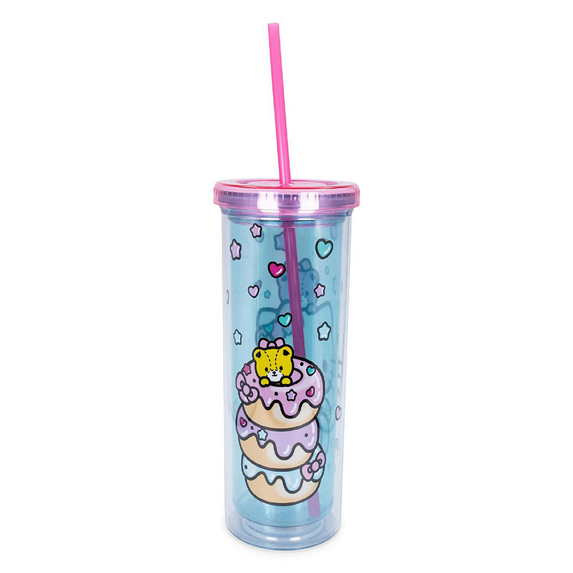 Hello Kitty Stacked Donuts Carnival Cup with Lid and Straw  Holds 20 Ounces Image