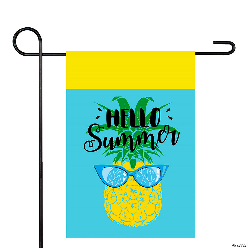 Hello Summer Pineapple Outdoor Garden Flag 12.5" x 18" Image