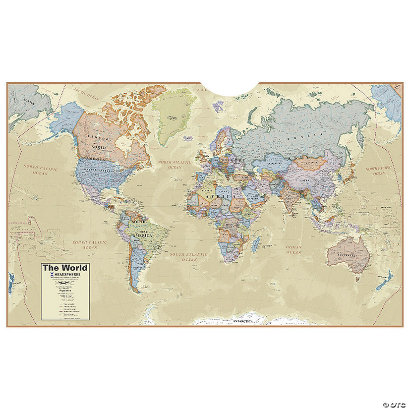 Hemispheres Boardroom Series World Laminated Map Image