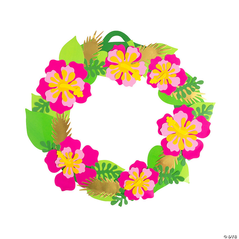 Hibiscus Flower Wreath Craft Kit &#8211; Makes 1 Image