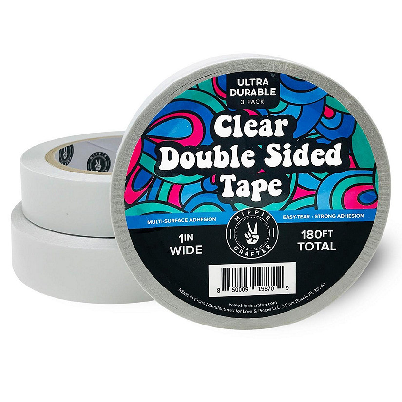 Hippie Crafter 3Pk Clear Double Sided Tape 1" Image