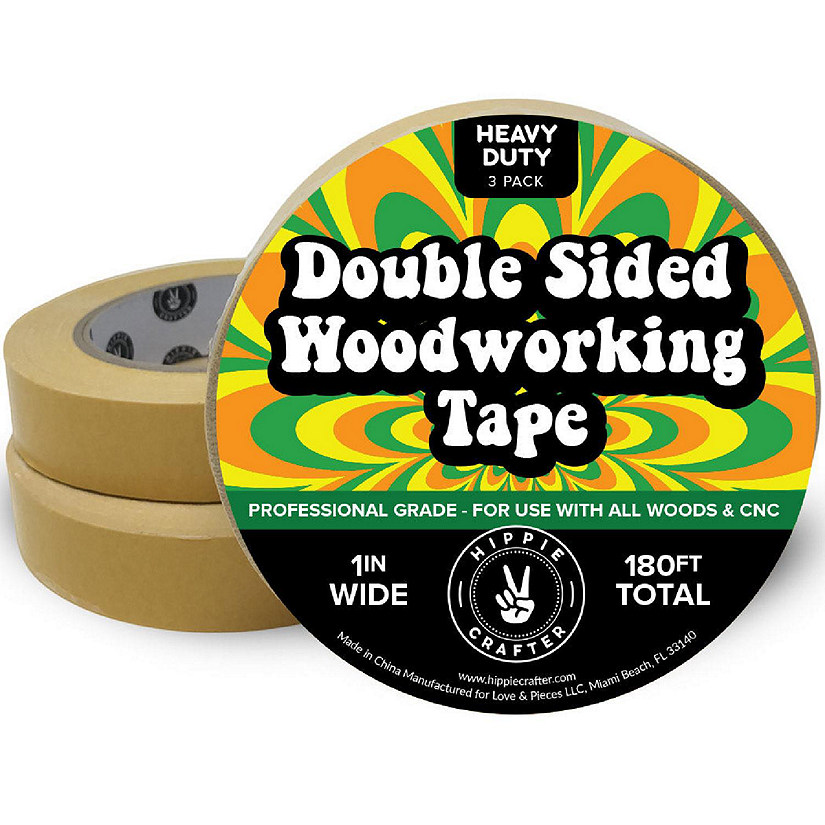 Hippie Crafter 3Pk Double Sided Woodworking Tape 1" Image