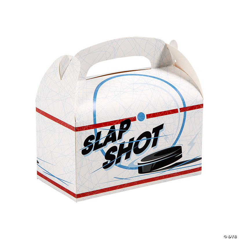 Hockey Treat Boxes with Handle - 12 Pc. Image