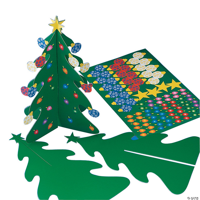 Holiday 3D Trees & Stickers - 12 Pc. Image