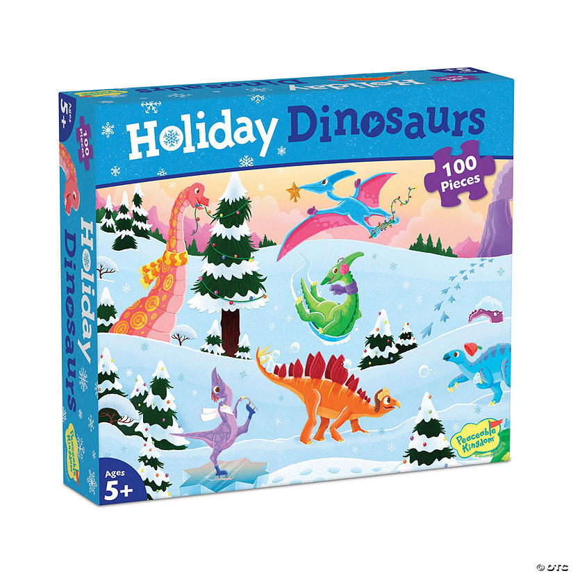 Holiday Dinosaurs Puzzle Image