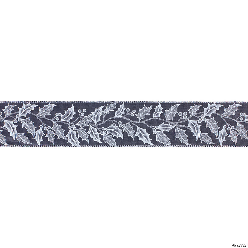 Holly Pattern 2.5" X 10 Yds. Ribbon (Set Of 2) Wired Polyester Image