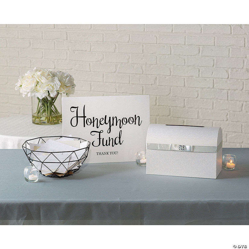 Honeymoon Fund Sign & Wedding Card Box Kit - 2 Pc. Image