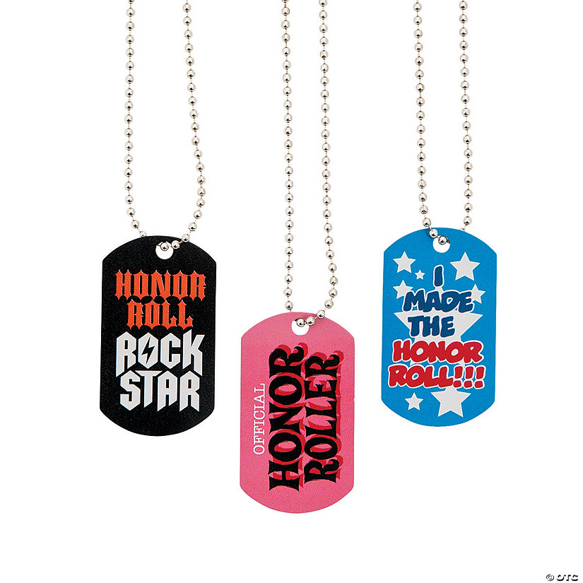 Honor Roll Dog Tag Necklaces - 12 Pc. Image