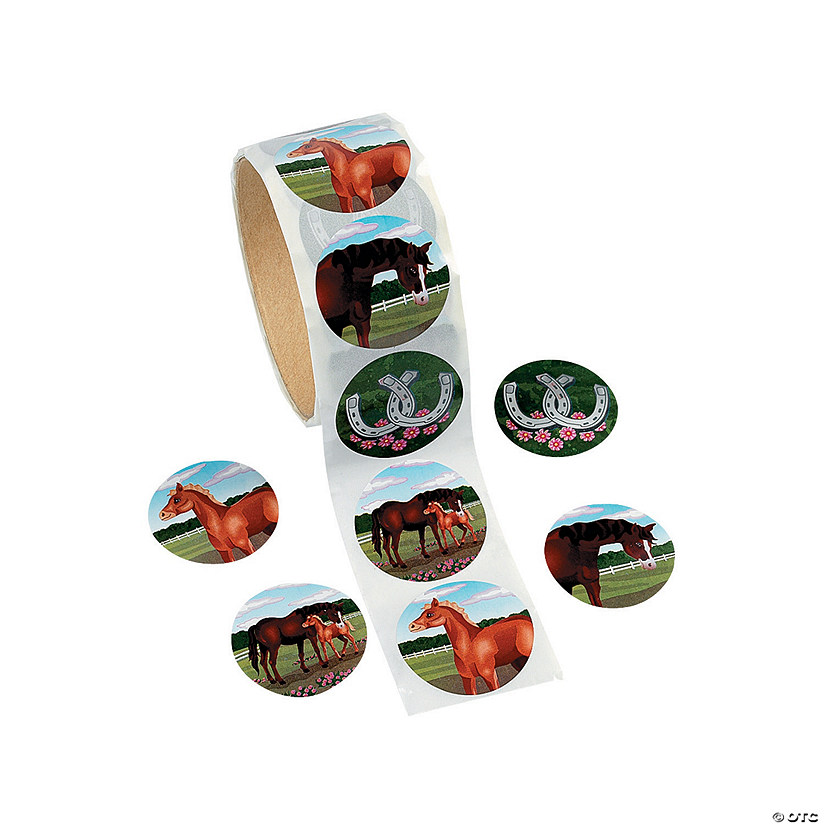 Horse Party Sticker Roll - 100 Pc. Image