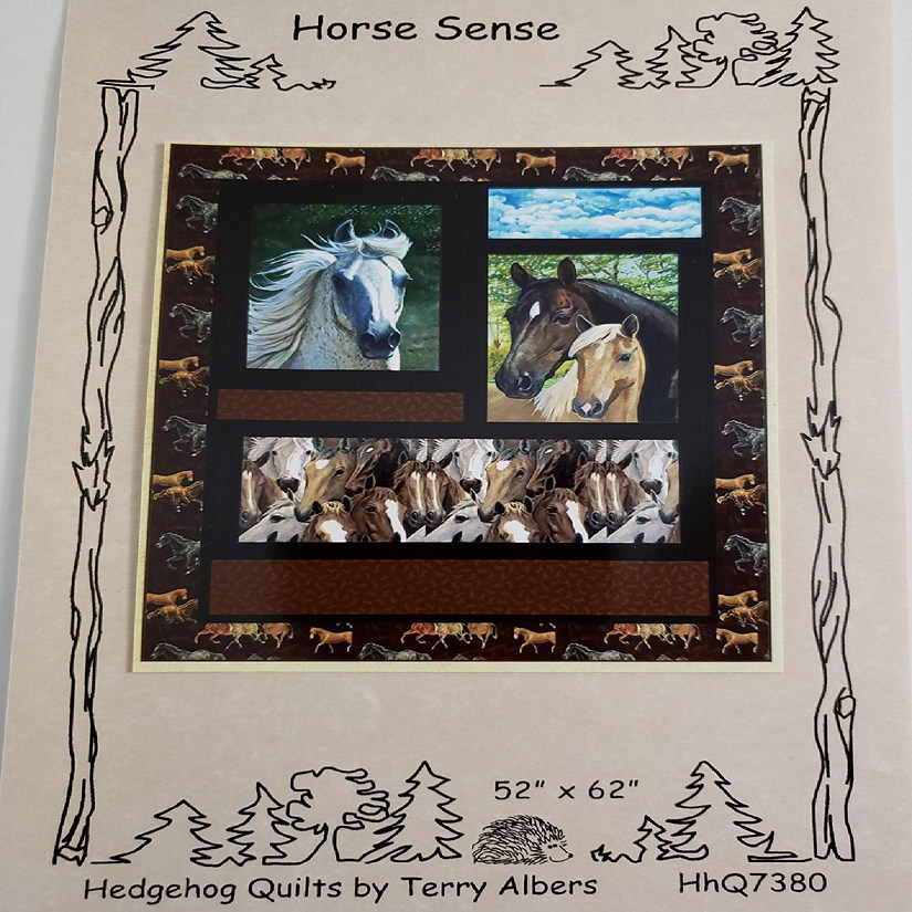 Horse Sense by Terry Albers Quilt Pattern  52 in x 62 in by Hedgehog Quilts Image