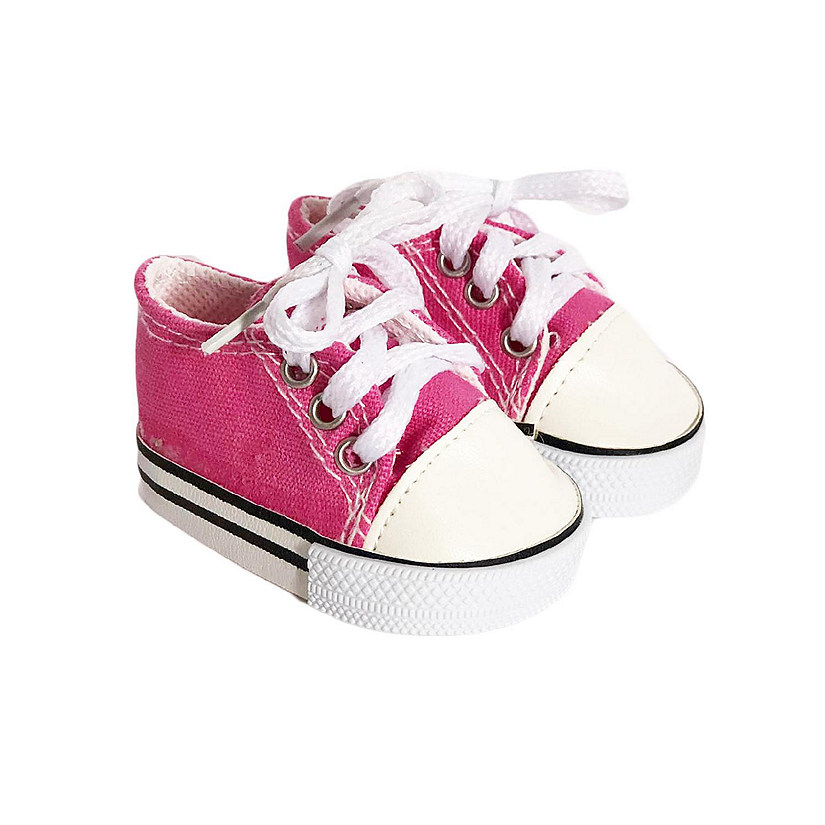 Hot Pink Canvas Tennis Shoes Fits 18 Inch Fashion Girl Dolls Image