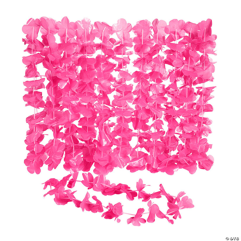 Hot Pink Plastic Leis - 12 Pc. Image
