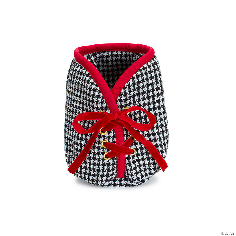 Houndstooth Christmas Tree Pot Cover 5"H Image