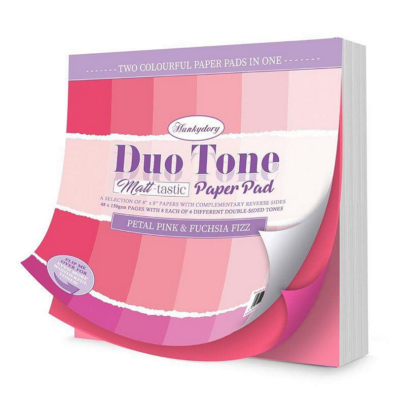 Hunkydory Crafts Duo Tone Paper Pad  Petal Pink  Fuchsia Fizz Image