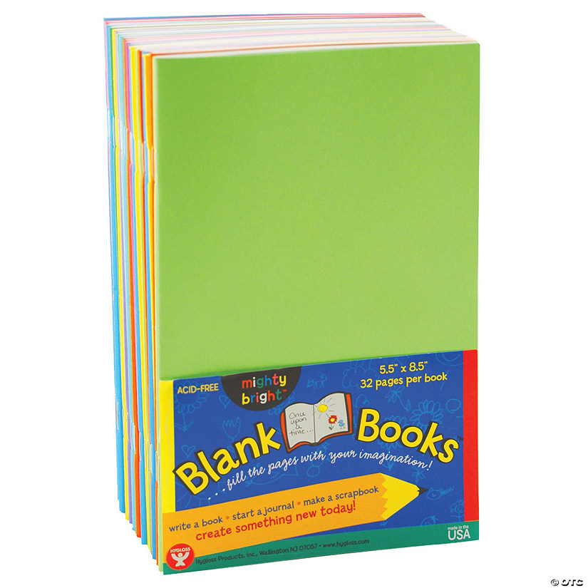 Hygloss Blank Paperback Books, 5.5" x 8.5", Assorted Colors, Pack of 20 Image