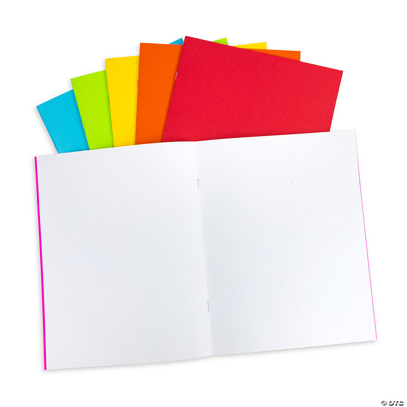 Hygloss Bright Blank Books, 24 Pages, Assorted Colors, 8.5" x 11", 6 Per Pack, 2 Packs Image