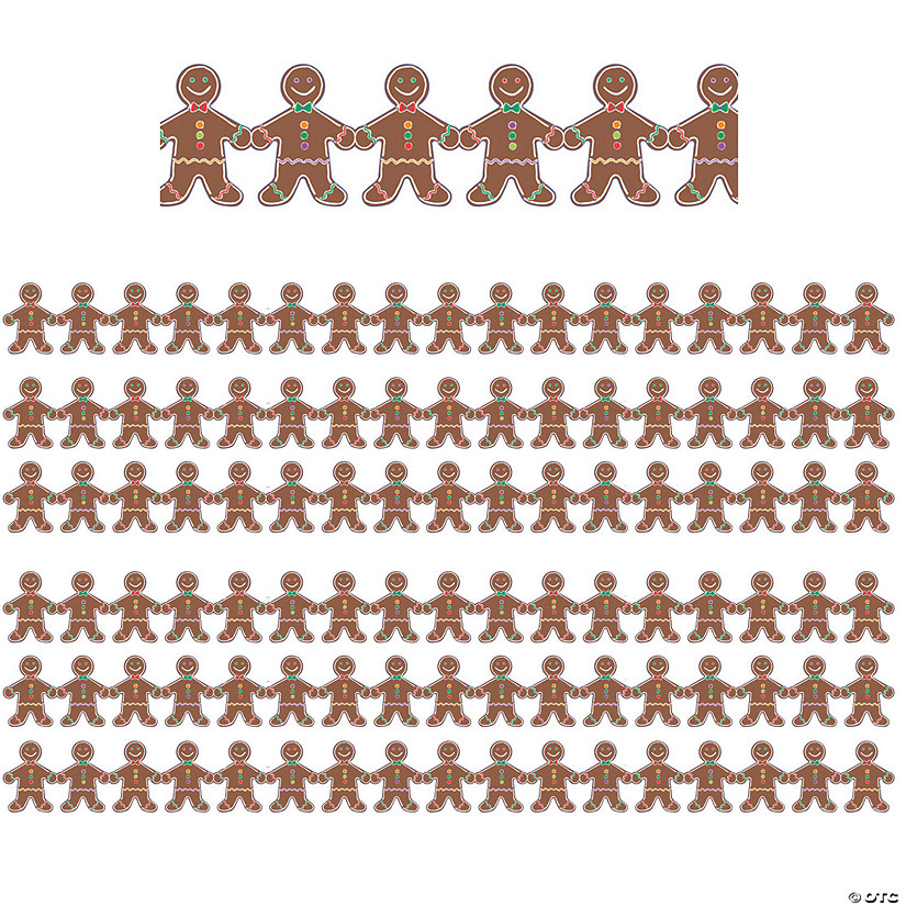 Hygloss Gingerbread Men Classroom Borders, 36 Feet Per Pack, 6 Packs Image