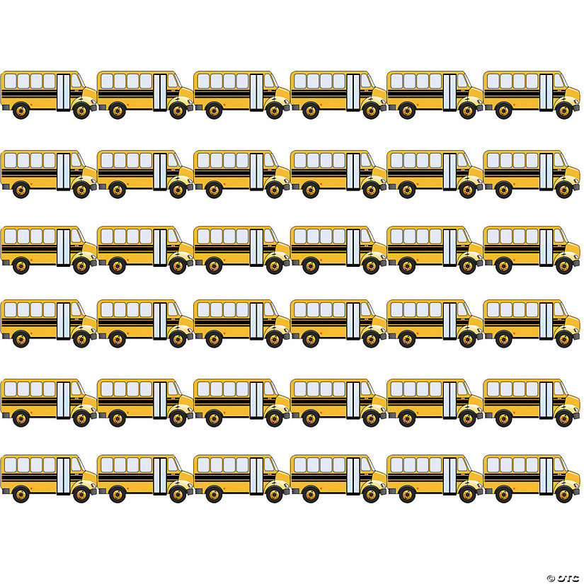 Hygloss School Bus Die Cut Border, 12 Strips/36 Feet Per Pack, 6 Packs Image