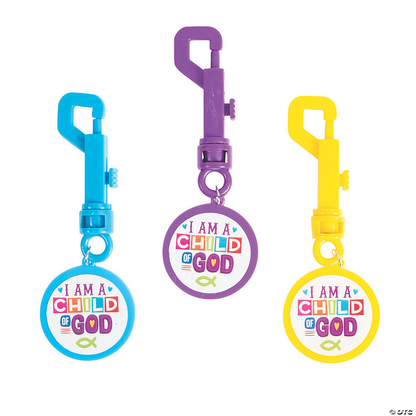 I Am a Child of God Backpack Clip Keychains - 12 Pc. Image