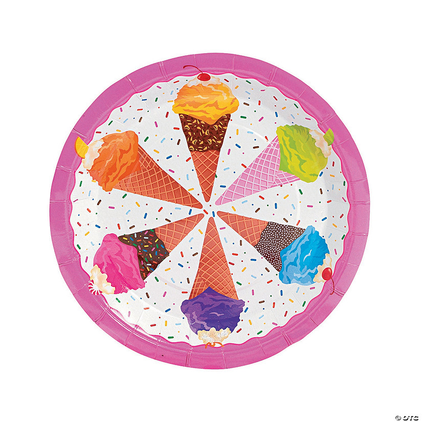 I Scream For Ice Cream Party Paper Dinner Plates - 8 Ct. Image