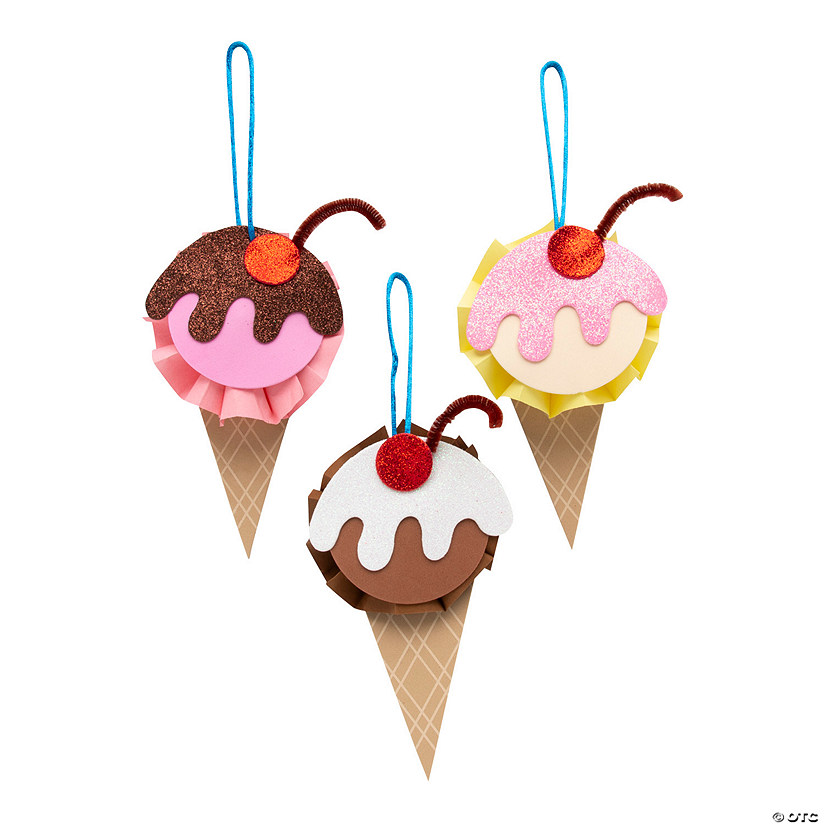 Ice Cream Mini Fan Ornament Craft Kit- Makes 12 Image