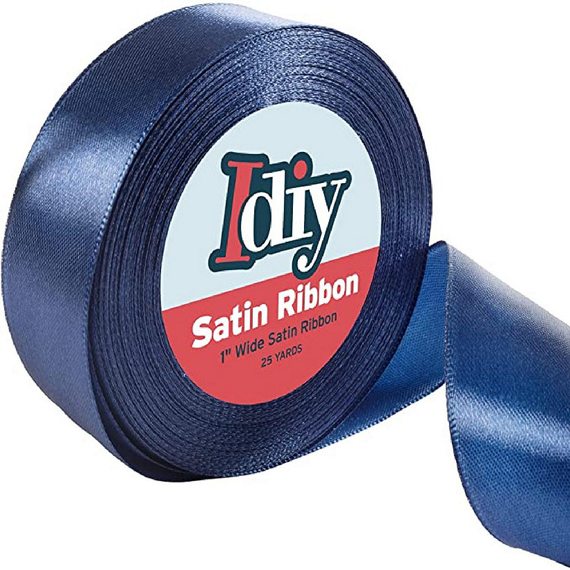 Idiy Satin Ribbon - 1", 25 Yards (Navy) - Great for DIY Crafts, Gift Wrapping, Wedding Decorations, Sewing Projects, Party, Decorative Embellishments, Hair Bows Image