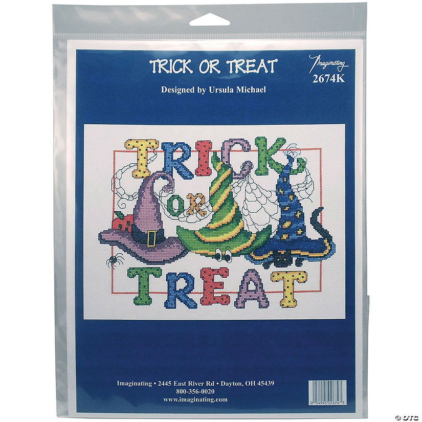 Imaginating Counted Cross Stitch Kit 10.5"X7.75"- Trick Or Treat Image