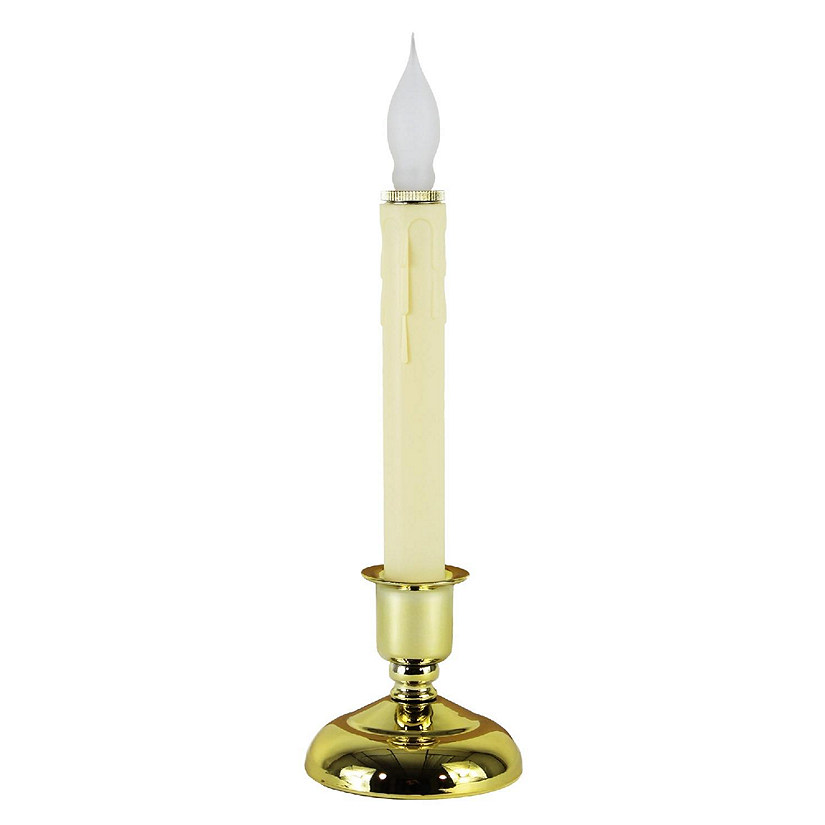 IMC Cape Cod B O LED Window Candle w  Sensor and Wax Drips- Brass - 9.5 Inches Qty1 Image