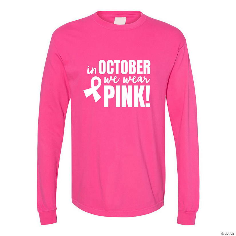 In October We Wear Pink Adult&#8217;s T-Shirt Image