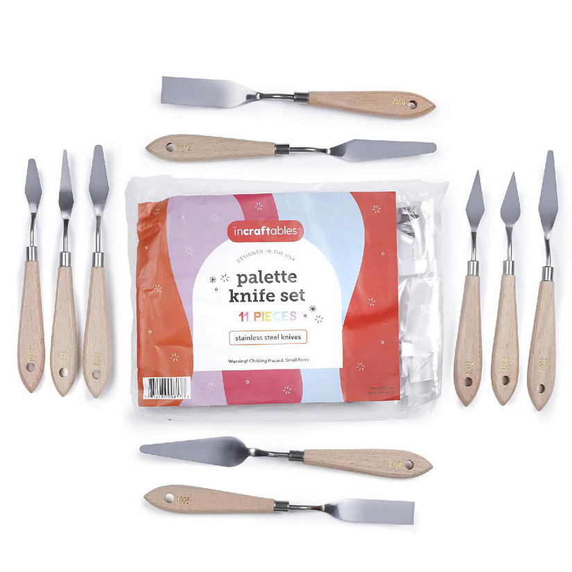 Incraftables Stainless Steel Palette Knife Set (11pcs). Best Palette Knives for Beginner, Pros, Kids & Adults Image
