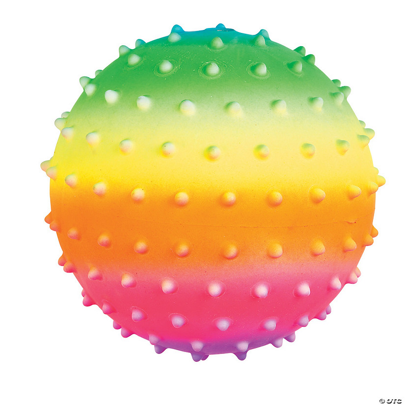 Inflatable Mini Rainbow Spike Balls - 5" Image