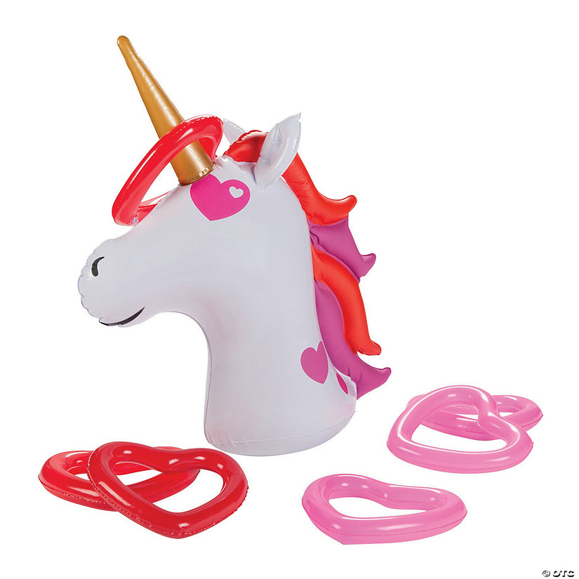 Inflatable Valentine Unicorn Ring Toss Game Image