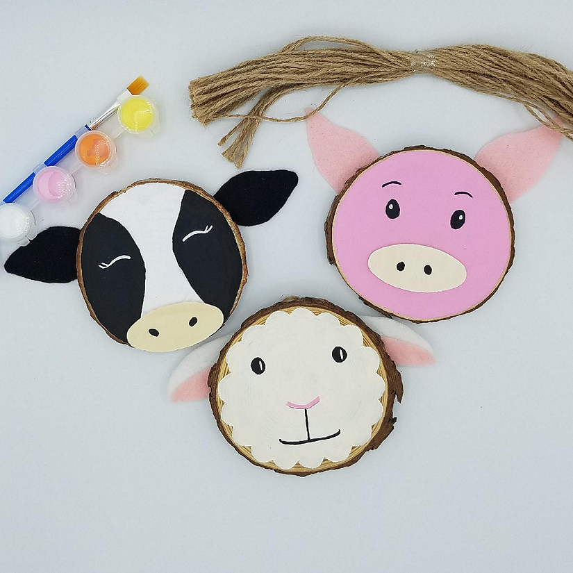 Ink and Trinket Kids DIY Farm Animal Ornament Painting Craft Kit Image
