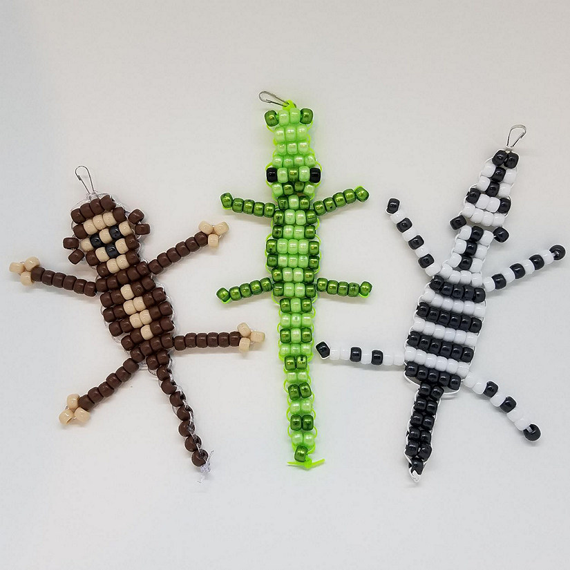 Ink and Trinket Kids DIY Jungle Animal Bead Pet Craft Kit, Makes 3 Image