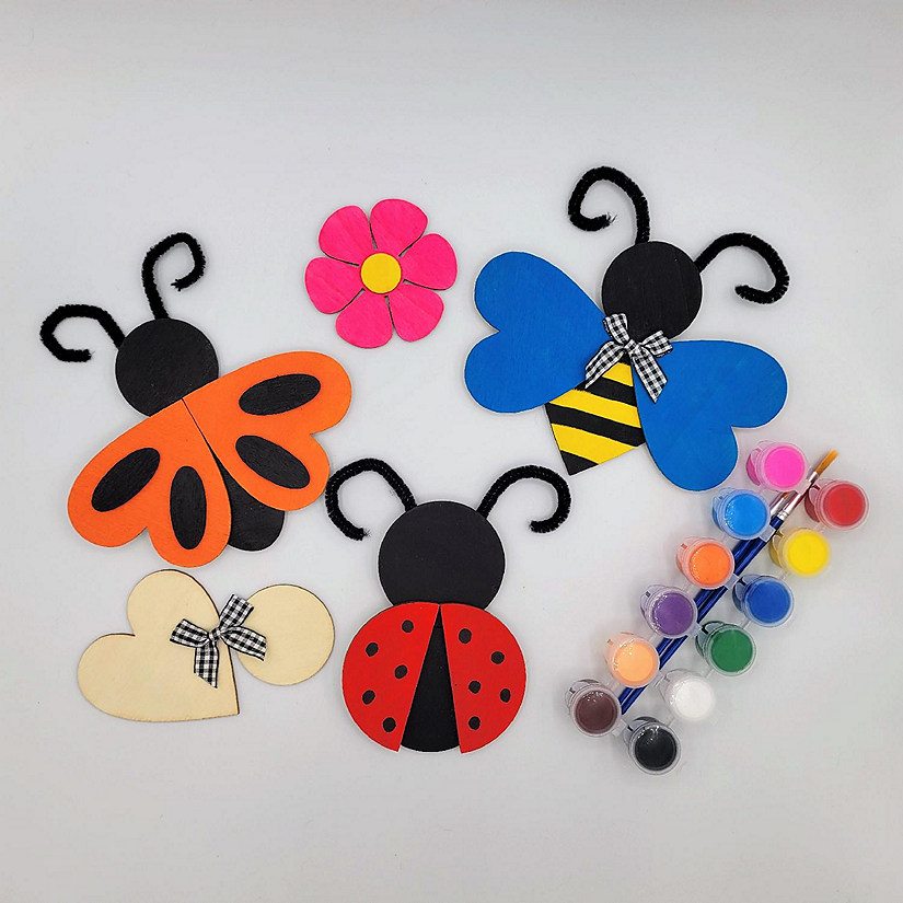 Ink and Trinket Kids DIY Pollinator Magnet Painting Craft Kit, Makes 4 Image