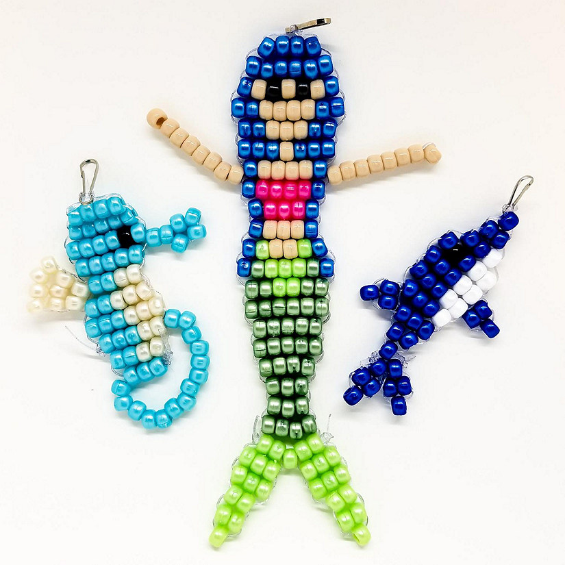 Ink and Trinket Kids DIY Pony Bead Mermaid Craft Kit Image