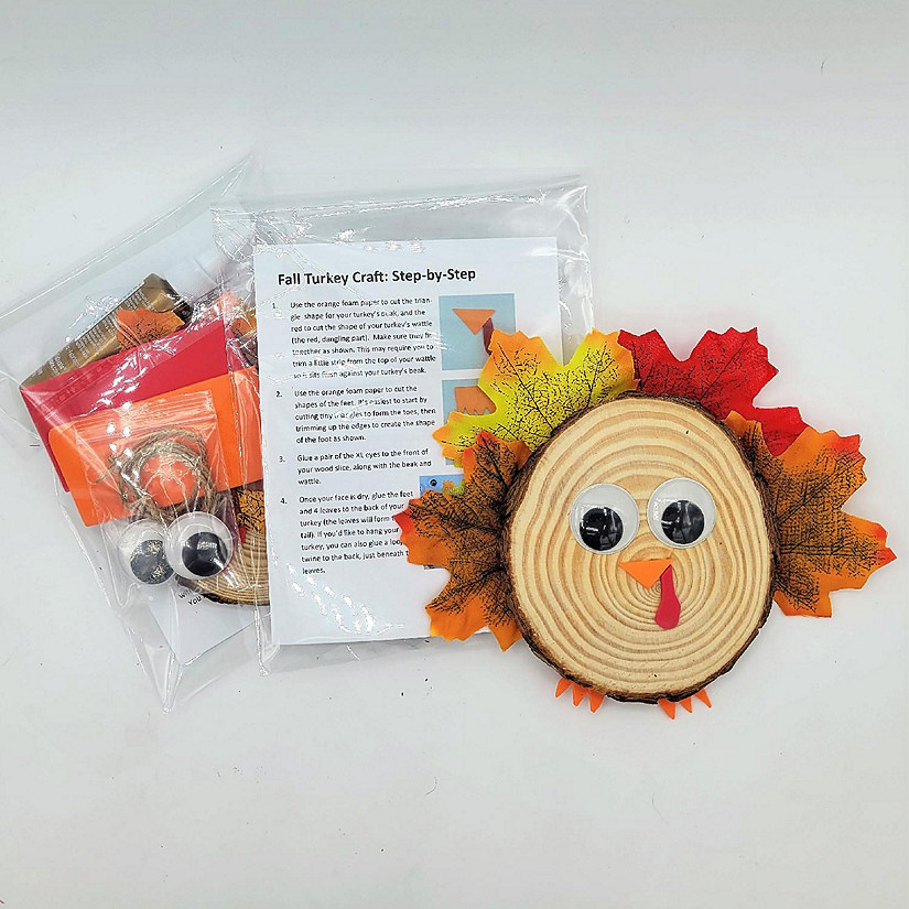 Ink and Trinket Kids DIY Thanksgiving Turkey Party Favor Craft Kit - Makes 12 Image