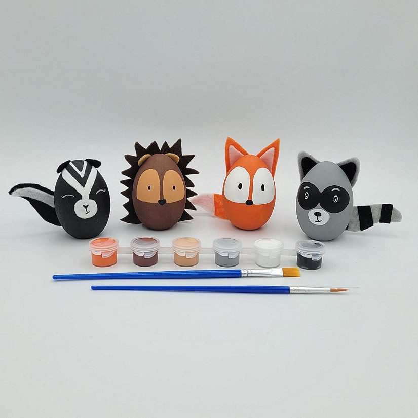 Ink and Trinket Kids DIY Woodland Creatures Easter Egg Painting Craft Kit, Makes 4 Image
