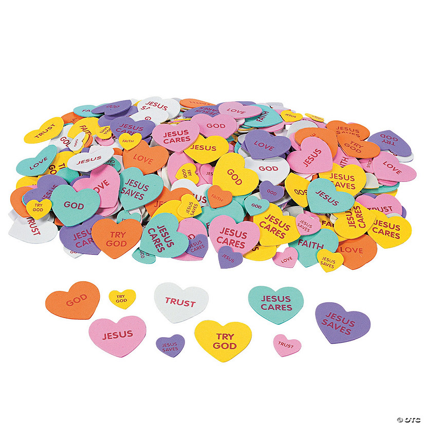 Inspirational Conversation Self-Adhesive Foam Heart Stickers - 500 Pc. Image