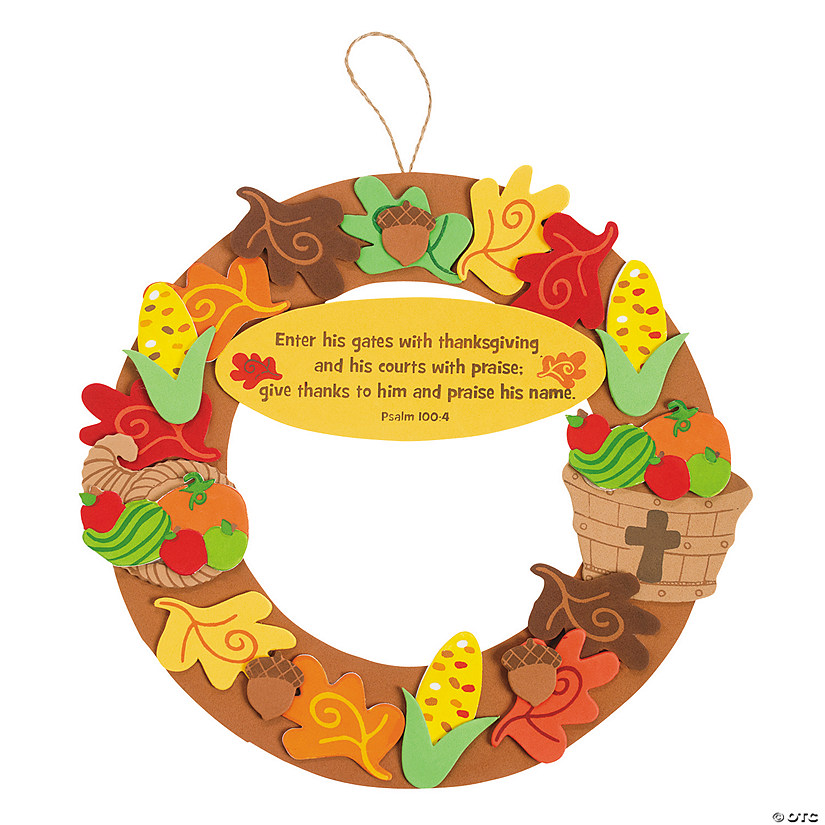 Inspirational Thanksgiving Wreath Craft Kit- Makes 12 Image