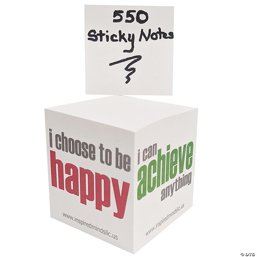 Inspired Minds Sticky Memo Cube, 2 3/4 Inch, 550 Sheets Image