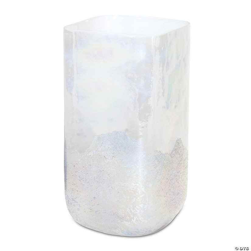 Irredescent Glass Candle Holder 4.5"D X 9"H Image