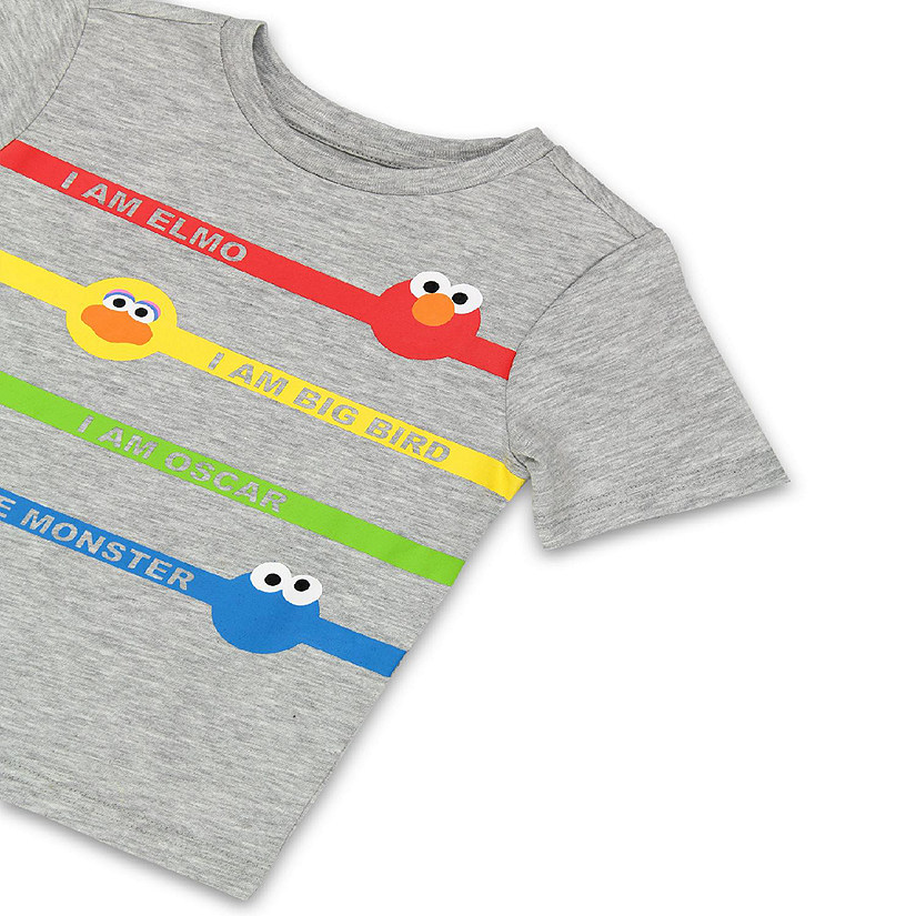 Isaac Mizrahi Loves Sesame Street Gang Elmo Toddler Baby Short Sleeve Tee (2T, Gray) Image