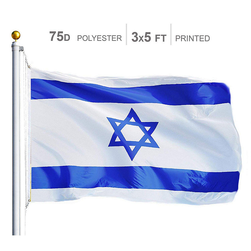 Israel Israeli Flag 75D Printed Polyester 3x5 Ft Image