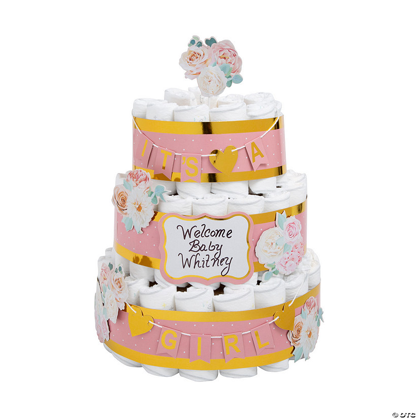 It&#8217;s a Girl Diaper Cake Decorating Kit &#8211; 12 Pc.  Image